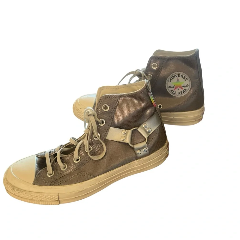 Converse Chuck 70 Pride High Top Sneakers Silver LGBTQIA 6/8 - Picture 8 of 11